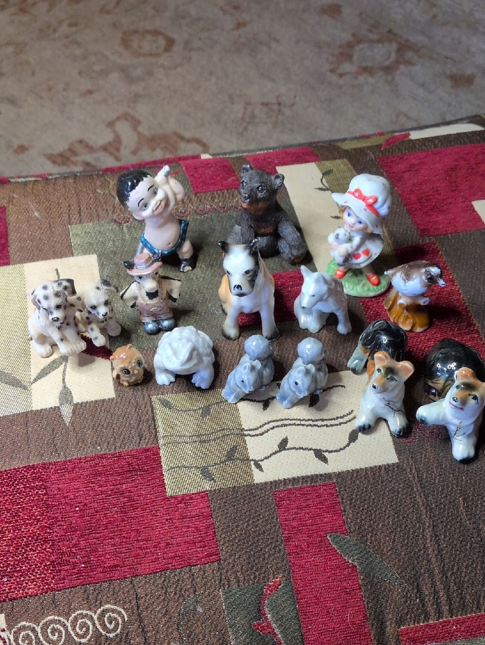 Ceramic Miniature Dog & Animal Figurine Collection - Assorted Colors